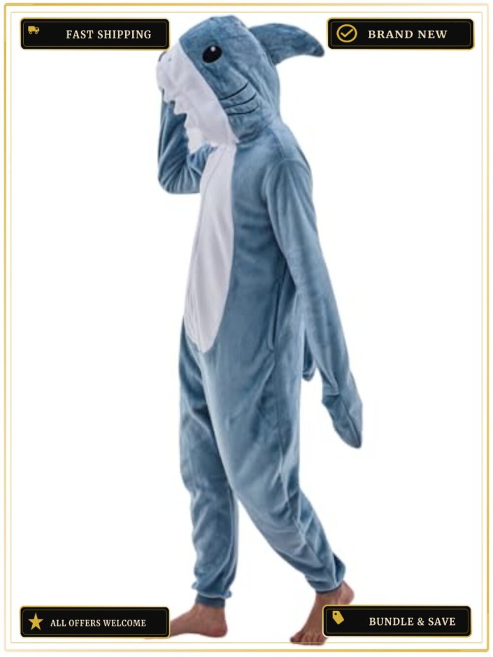 Unisex Adult Animal Onesie Pajama One Piece Shark Halloween Costume Sleepwear